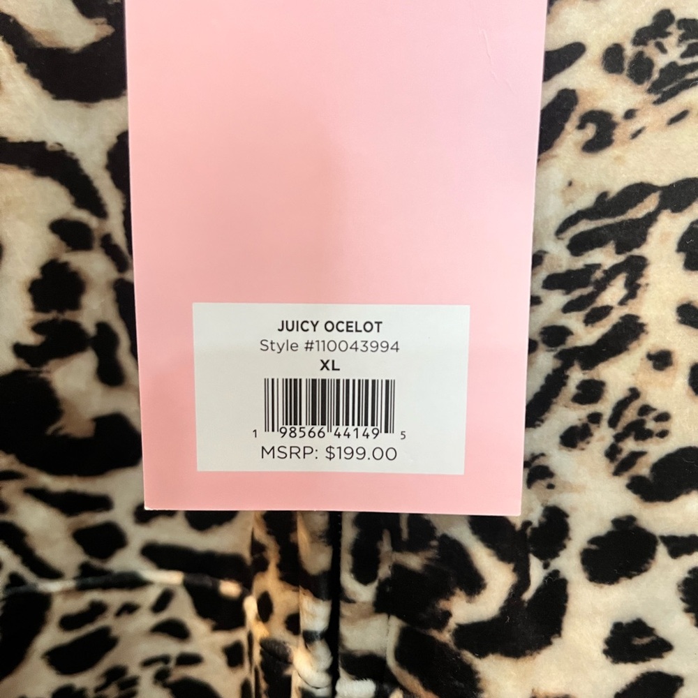 Juicy Couture Velour Tracksuit Set Leopard Women’s Sz XL Bling Flare Leg Y2K NWT - Picture 8 of 10